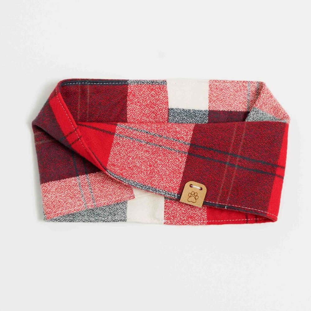 XS Flannel Dog Bandana Infinity Scarf for small dogs
